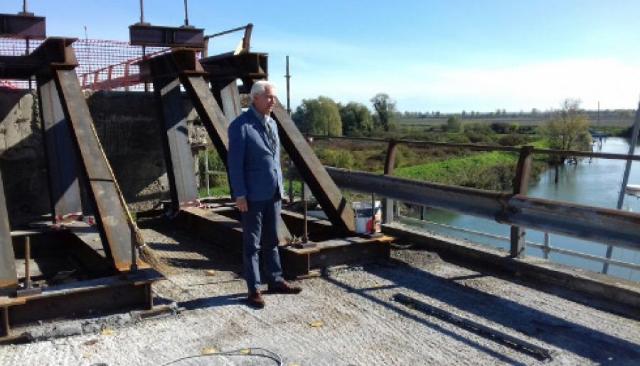 Il Consigliere metropolitano Saverio Centenaro in sopralluogo ai lavori sul ponte sulla SP 43