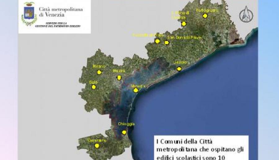 la mappa delle scuole nel territorio metropolitano